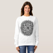 Intrigeometrische heilige Geometrie handgefertigte Sweatshirt (Vorne ganz)