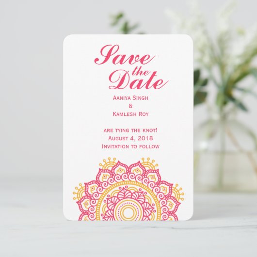 Intrikate Einstellung Save The Date (Stehend Vorderseite)