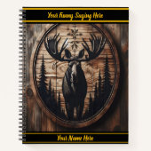 Intrikate Elchschnitzerei im Wald Notizblock (Vorderseite)