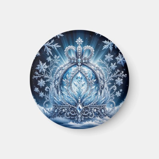 Intrikate, frostbedeckte Krone mit glühenden Edels Magnet (Vorne)