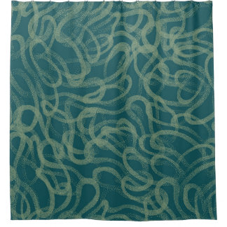 Intrikate, gepolsterte Textur, türkisfarbener abst Duschvorhang
