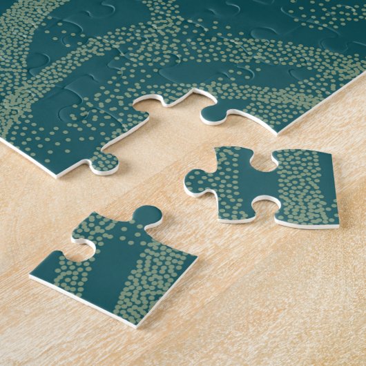 Intrikate, gepolsterte Textur, türkisfarbener abst Puzzle (Seite)