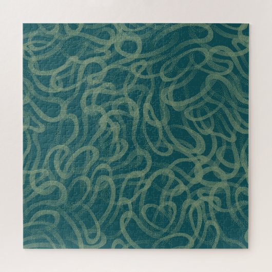 Intrikate, gepolsterte Textur, türkisfarbener abst Puzzle (Horizontal)