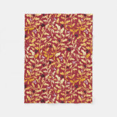 Intrikate goldene und rote, heilige Muster Fleecedecke (Vorderseite)