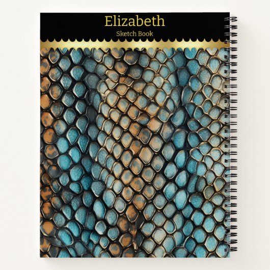 Intrikate Muster der Haut einer giftigen Schlange Notizblock (Rückseite)