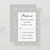 Intrikate Reben auf grauem UAWG RSVP Karte (Vorne/Hinten)