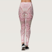 Intrikate, wirbelnde Muster hübsch rosa Spitzen Leggings (Rückseite)
