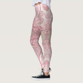 Intrikate, wirbelnde Muster hübsch rosa Spitzen Leggings (Links)