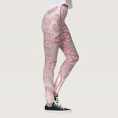 Intrikate, wirbelnde Muster hübsch rosa Spitzen Leggings (Rechts)