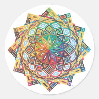 Intrikates geometrisches Mandala-Sticker Runder Aufkleber