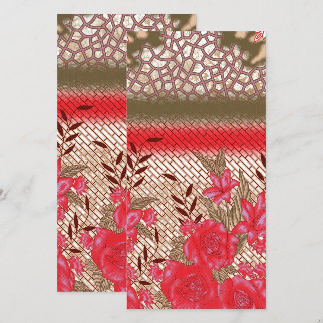 Intrikates Stoffdesign mit Blumenmuster (Vorne/Hinten)