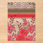 Intrikates Stoffdesign mit Blumenmuster Acryleinladungen (Vorderseite)