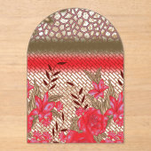 Intrikates Stoffdesign mit Blumenmuster Acryleinladungen (Vorderseite)