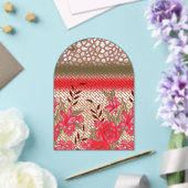 Intrikates Stoffdesign mit Blumenmuster Acryleinladungen (Insitu (Hochzeit))