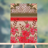 Intrikates Stoffdesign mit Blumenmuster Acrylschild (Neutral)