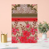 Intrikates Stoffdesign mit Blumenmuster Acrylschild (Hochzeit)