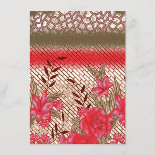 Intrikates Stoffdesign mit Blumenmuster Begleitkarte (Vorderseite)