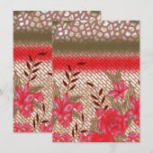 Intrikates Stoffdesign mit Blumenmuster Begleitkarte (Vorne/Hinten)