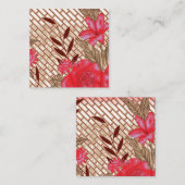 Intrikates Stoffdesign mit Blumenmuster Begleitkarte (Vorne/Hinten)