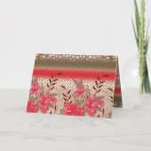 Intrikates Stoffdesign mit Blumenmuster Dankeskarte (Rückseite)