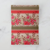 Intrikates Stoffdesign mit Blumenmuster Dankeskarte (Innenseite)