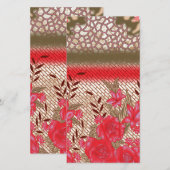 Intrikates Stoffdesign mit Blumenmuster Dankeskarte (Vorne/Hinten)