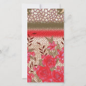 Intrikates Stoffdesign mit Blumenmuster Dankeskarte (Rückseite)