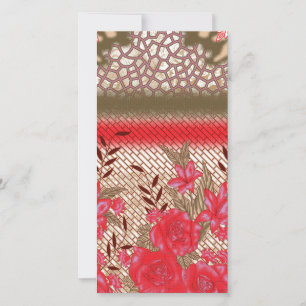 Intrikates Stoffdesign mit Blumenmuster Dankeskarte