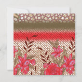Intrikates Stoffdesign mit Blumenmuster Einladung (Rückseite)