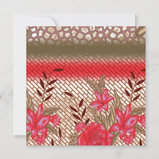 Intrikates Stoffdesign mit Blumenmuster Einladung (Vorderseite)