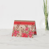 Intrikates Stoffdesign mit Blumenmuster Einladung (Rückseite)