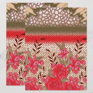 Intrikates Stoffdesign mit Blumenmuster Feiertagskarte