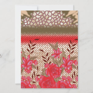 Intrikates Stoffdesign mit Blumenmuster Feiertagskarte