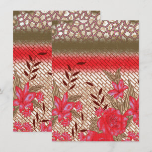 Intrikates Stoffdesign mit Blumenmuster Feiertagskarte