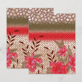 Intrikates Stoffdesign mit Blumenmuster Feiertagskarte (Vorne/Hinten)