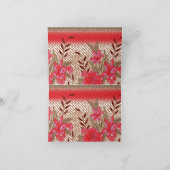 Intrikates Stoffdesign mit Blumenmuster Feiertagskarte (Innenseite)