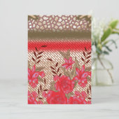 Intrikates Stoffdesign mit Blumenmuster Feiertagskarte (Stehend Vorderseite)