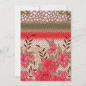 Intrikates Stoffdesign mit Blumenmuster Feiertagskarte (Rückseite)