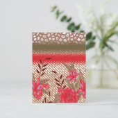 Intrikates Stoffdesign mit Blumenmuster Feiertagspostkarte (Stehend Vorderseite)