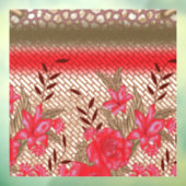 Intrikates Stoffdesign mit Blumenmuster Fensteraufkleber (Blatt 3)