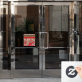 Intrikates Stoffdesign mit Blumenmuster Fensteraufkleber (Büro Tür)