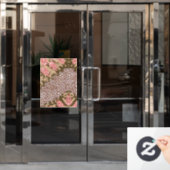 Intrikates Stoffdesign mit Blumenmuster Fensteraufkleber (Büro Tür)