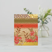 Intrikates Stoffdesign mit Blumenmuster Folien Feiertagspostkarte (Stehend vorne)