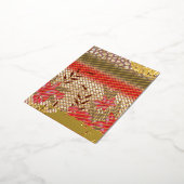 Intrikates Stoffdesign mit Blumenmuster Folien Feiertagspostkarte (Gedreht)