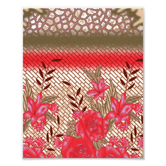Intrikates Stoffdesign mit Blumenmuster Fotodruck (Vorne)