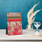Intrikates Stoffdesign mit Blumenmuster Fotoplatte (Seite)