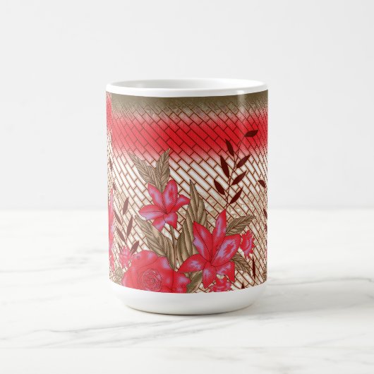 Intrikates Stoffdesign mit Blumenmuster Kaffeetasse (Mittel)