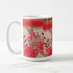Intrikates Stoffdesign mit Blumenmuster Kaffeetasse