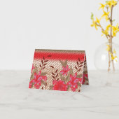 Intrikates Stoffdesign mit Blumenmuster Karte (Gelbe Blume)