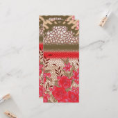 Intrikates Stoffdesign mit Blumenmuster Karte (Vorderseite/Rückseite Beispiel)